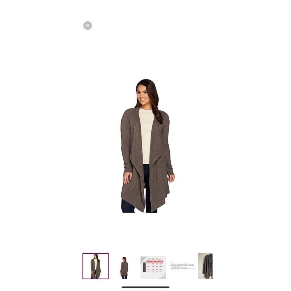 Barefoot dreams l/xl large x large gray beige sweater Cardigan